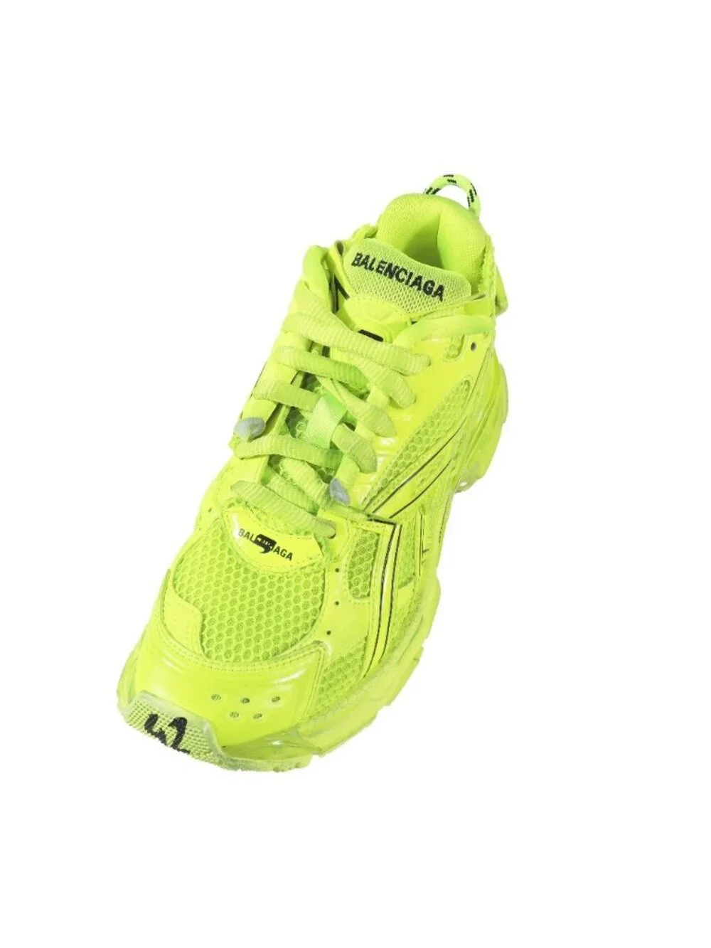 Balenciaga Runner Low Cut Sneakers Vintage Shoes Neon Yellow - Picture 4 of 14